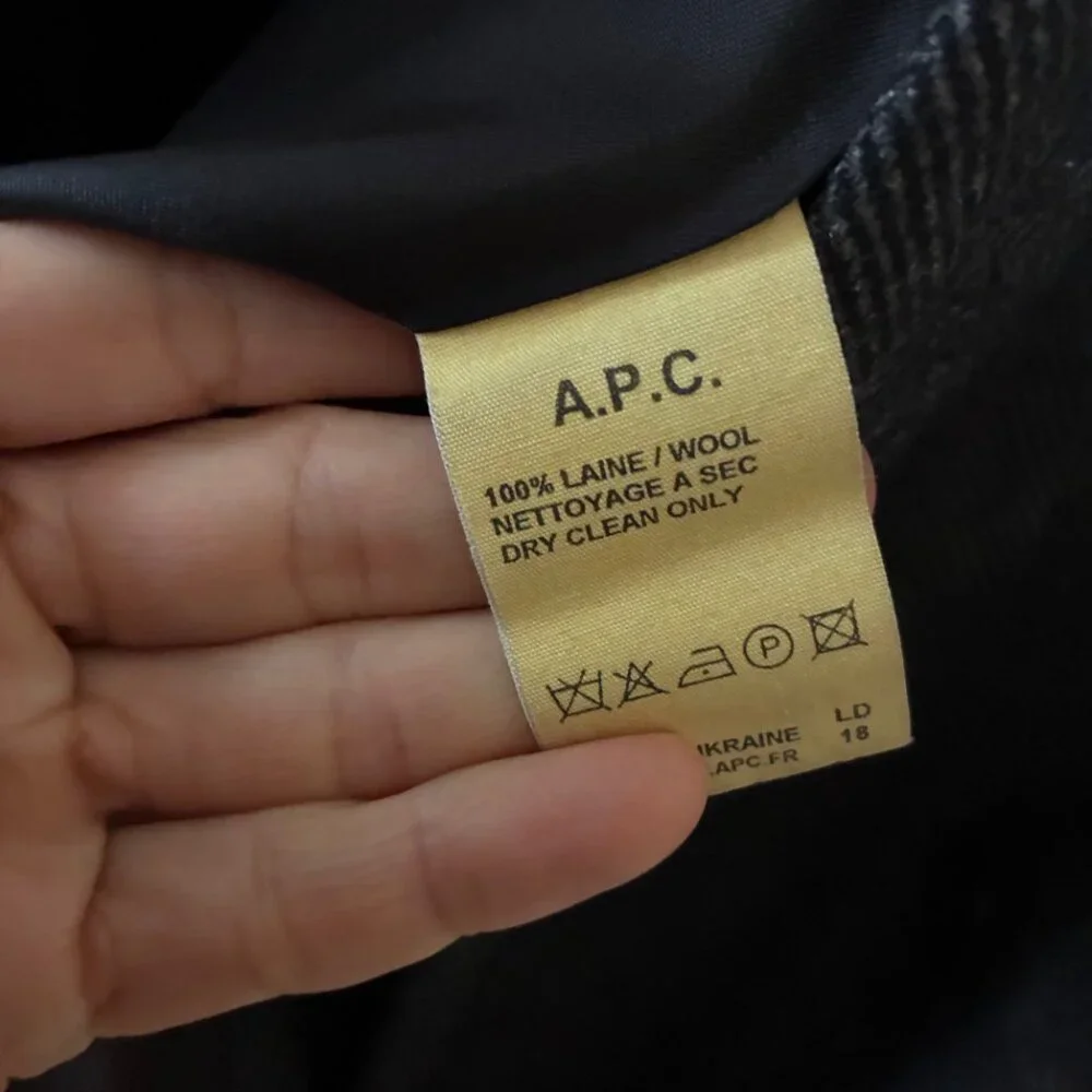 Vintage A.P.C 100% wool coat sz 36 women grey - Picture 5 of 6